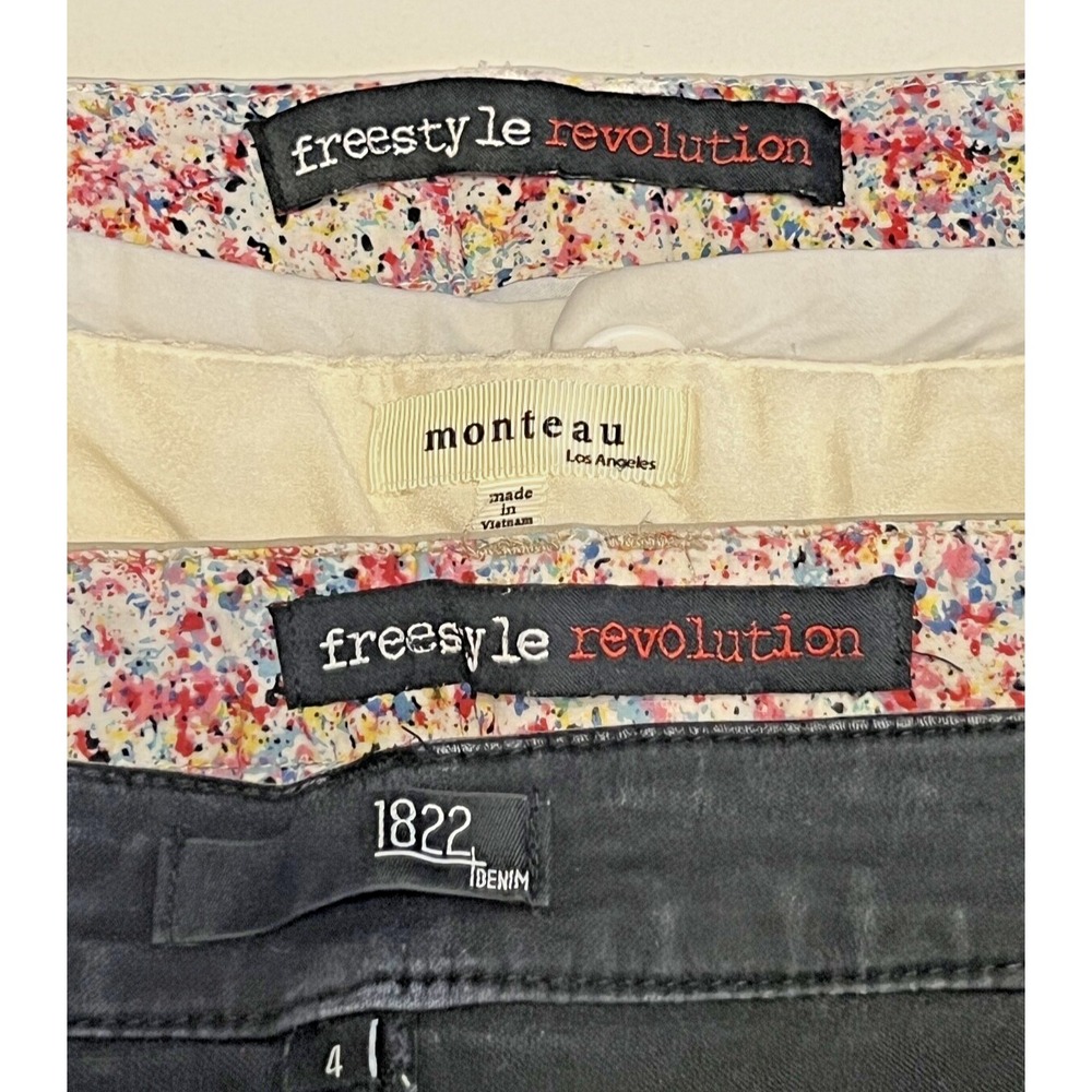 4‎ Juniors Shorts sz 3 Lace Chinos Khakis Black Denim Waist 30 1822 Monteau